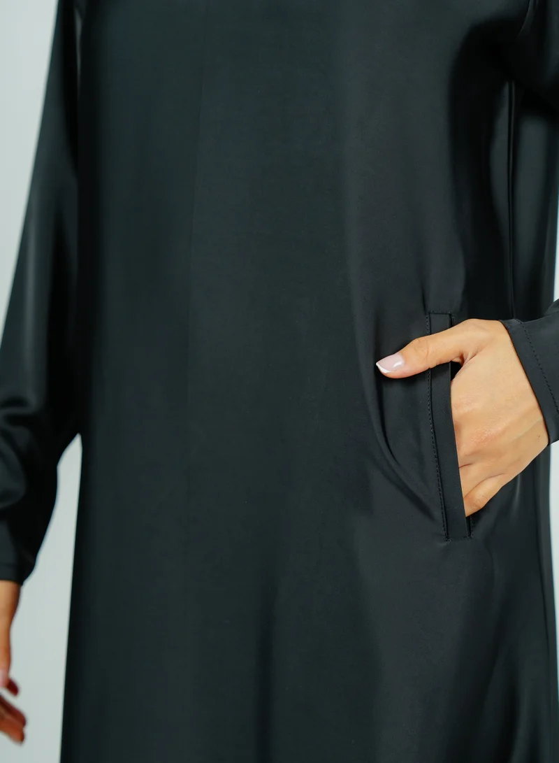 Rosette Abaya Inner dress with pocket style